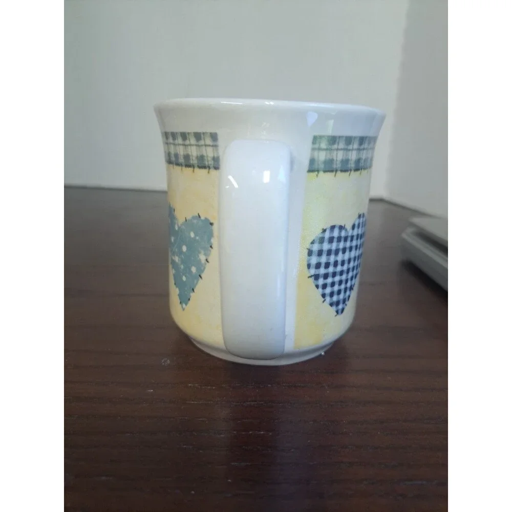 Vintage 2001 D.C. Brown & Co. Patchwork Hearts Ceramic Cream Pitcher